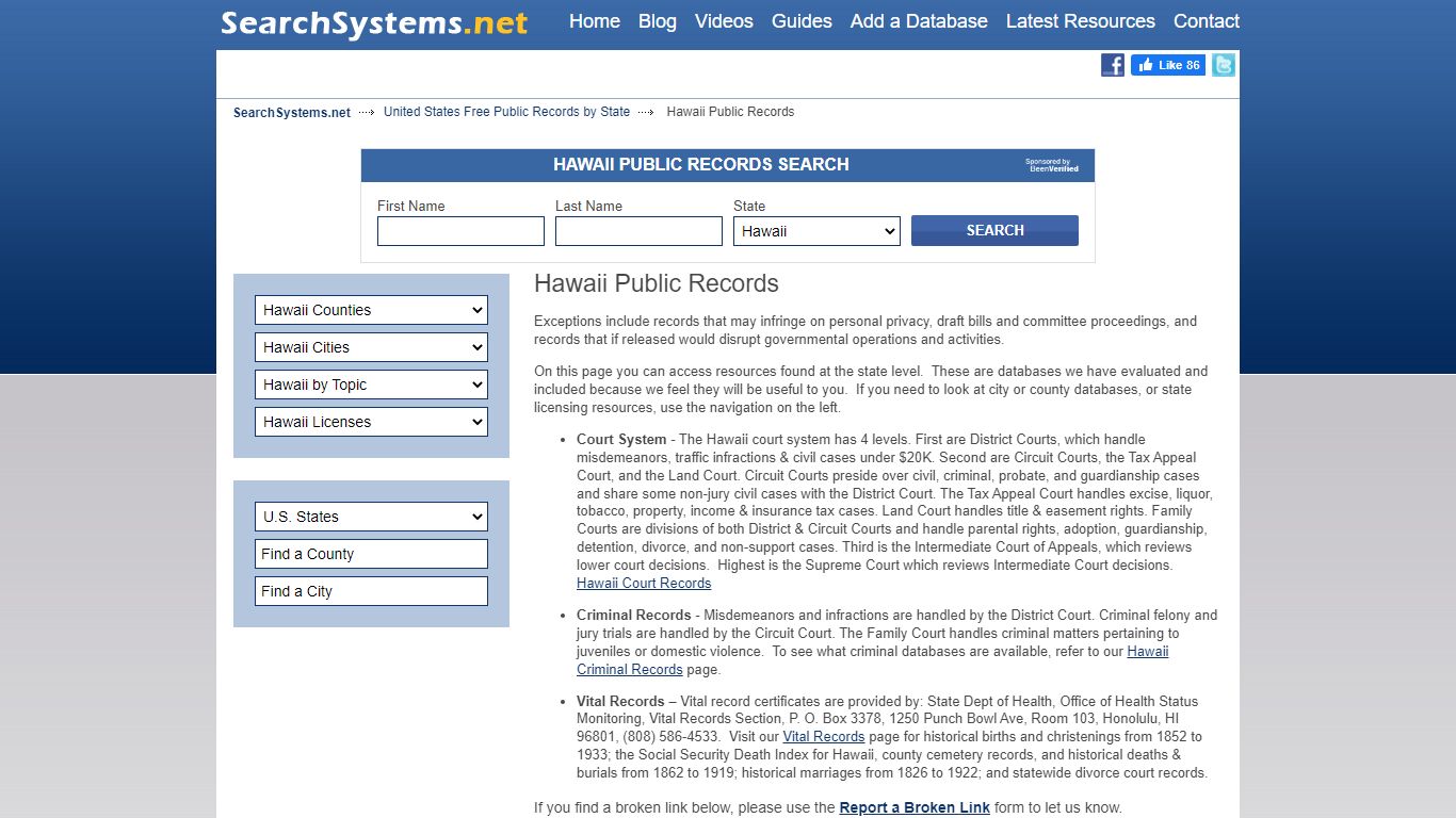 Hawaii Public Records Search